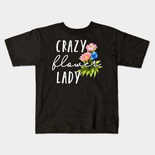 Crazy Flower Lady Kids T-Shirt